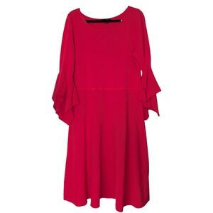 Banana Republic Bell Sleeve Dress‎ Size XL Pink Barbiecore Chic Preppy Normcore